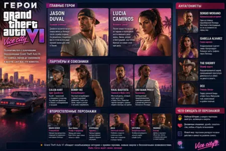 Герои GTA 6 — Jason, Lucia и все персонажи Grand Theft Auto VI