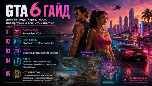 GTA 6 гайд — дата выхода, карта, герои, платформы и всё что известно