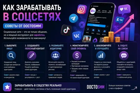Как зарабатывать в соцсетях – советы от Doctosmm