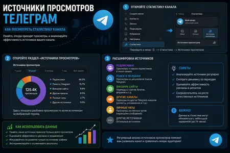 Источник просмотров Телеграм – просмотр статистики канала