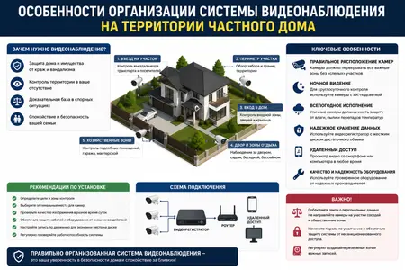 Особенности организации системы видеонаблюдения на территории частного дома