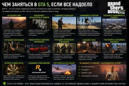 Чем заняться в Grand Theft Auto 5, если все надоело