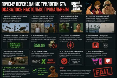 Причины почему переиздание трилогии GTA оказалось настолько провальным