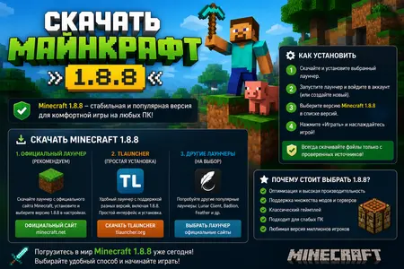Скачать Майнкрафт 1.8.8