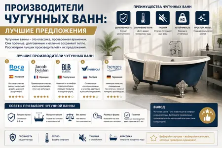 Производители чугунных ванн: лучшие предложения