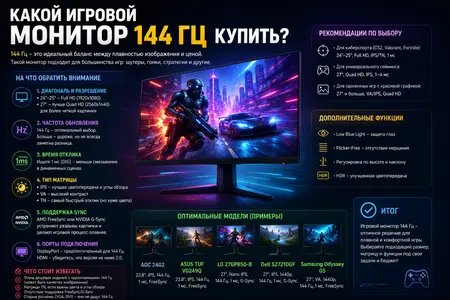Какой игровой монитор 144 Гц купить?