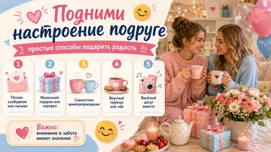 Как поднять настроение подруге