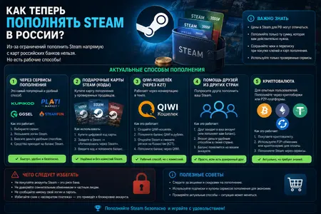 Как теперь пополнять Steam в России?