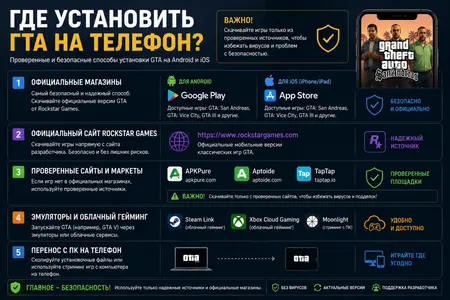 Где установить ГТА на телефон