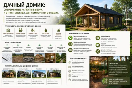 Дачный домик: современные аспекты выбора и строительства для комфортного отдыха