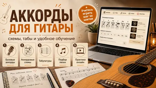 Обзор аккордов для гитары на специализированном сайте