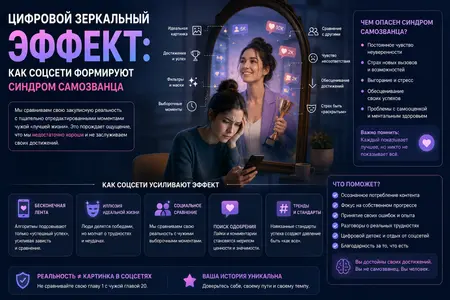 Цифровой зеркальный эффект: как соцсети формируют синдром самозванца