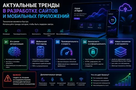 Актуальные тренды в разработке сайтов и мобильных приложений