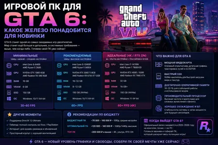 Игровой ПК для GTA 6: какое железо понадобится для новинки