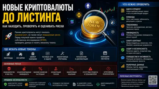 Новые криптовалюты до листинга — как находить и проверять