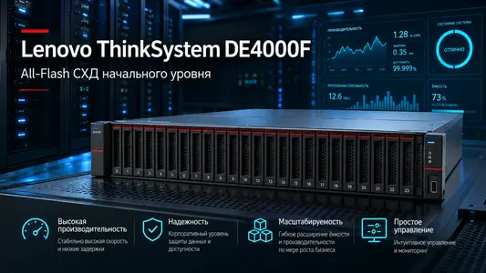 Lenovo ThinkSystem DE4000F превзошел ожидания в сегменте All-Flash СХД начального уровня